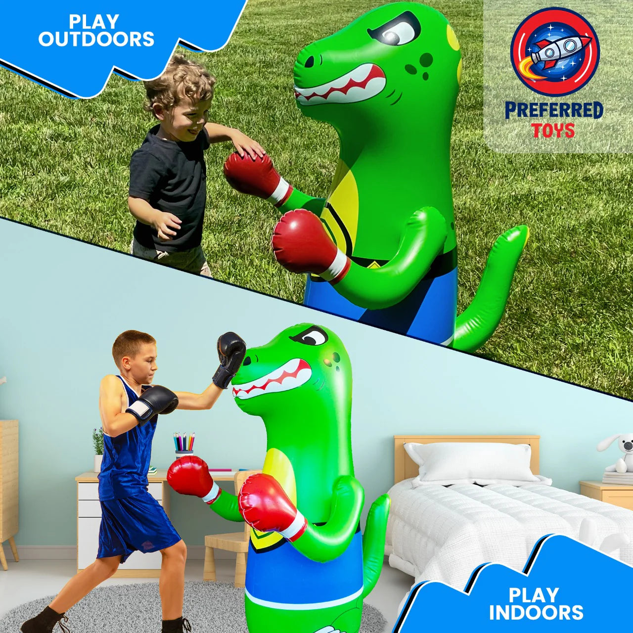 Sac de Frappe Gonflable pour Enfants (Design Dinosaure) T
